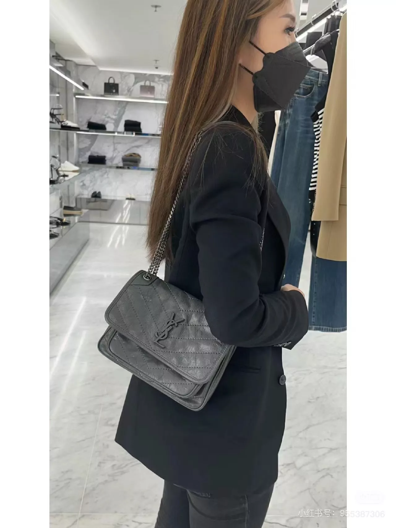 입생로랑 빈티지 가죽 플랩 체인백 상세 이미지 20