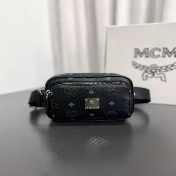 엠씨엠 아렌 더블 지퍼 크로스백