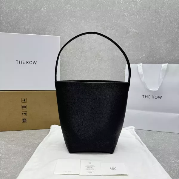 더로우 미니멀 버킷 실루엣 가죽 백