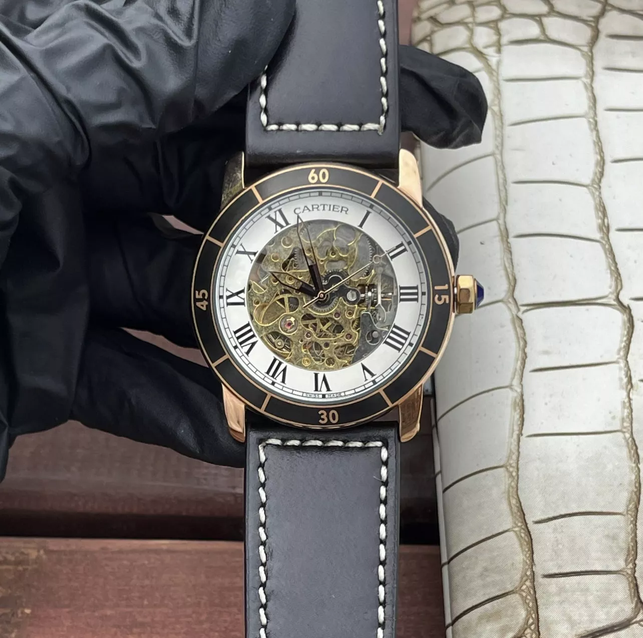 까르띠에 롱드 드 까르띠에 오토매틱 스켈레톤 워치 상세 이미지 15