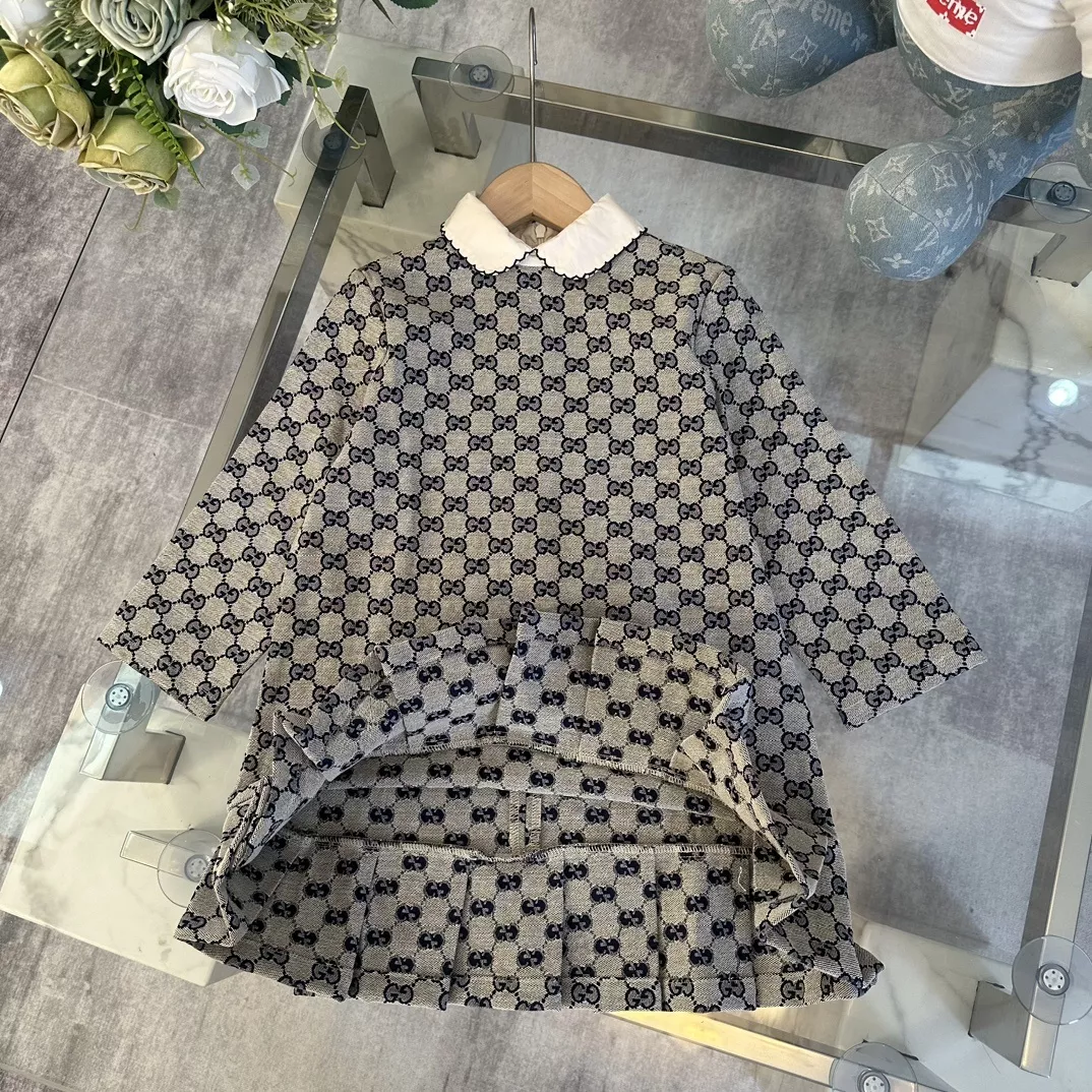 디올 자카드 데님 카라 원피스 상세 이미지 7