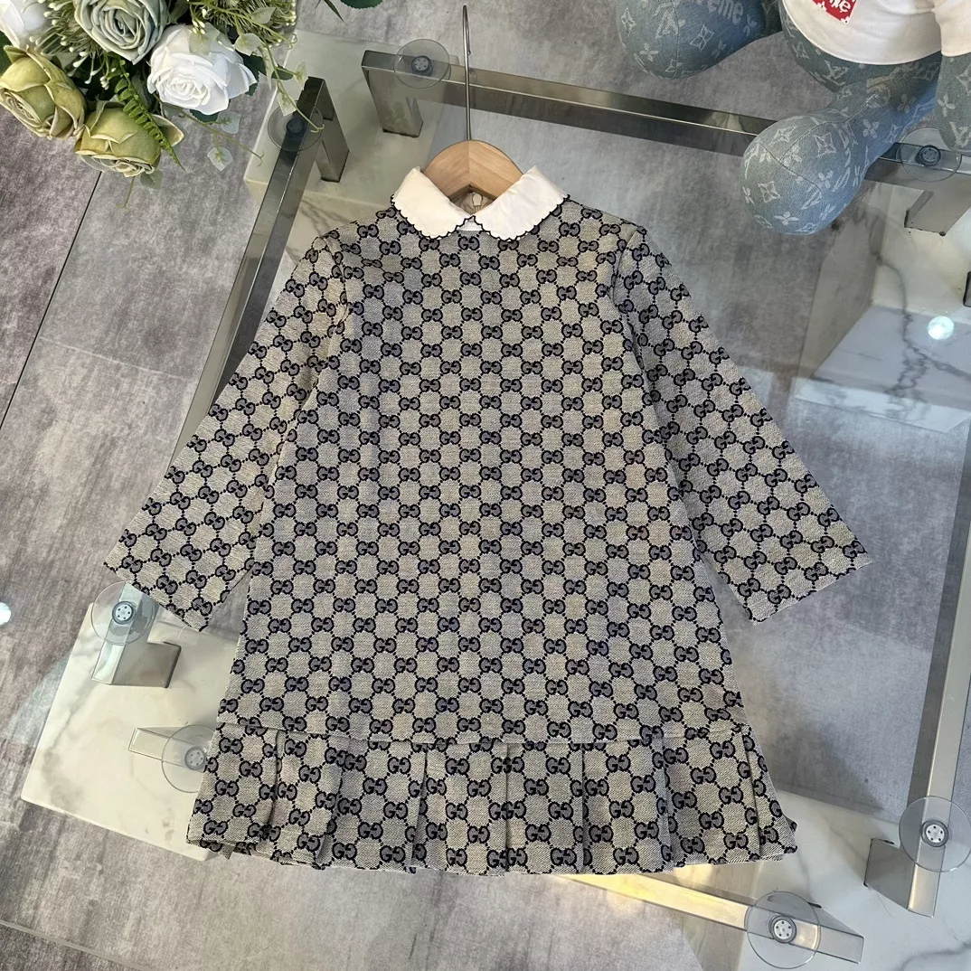디올 자카드 데님 카라 원피스 상세 이미지 1