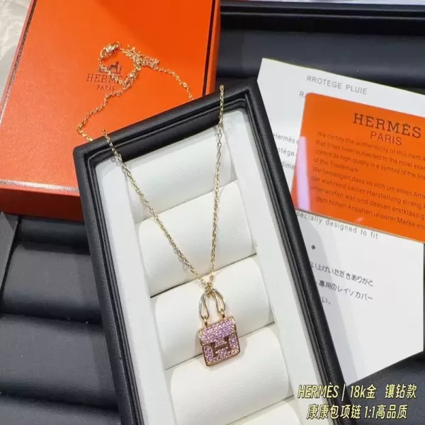 에르메스 미니 백 모티브 펜던트 목걸이