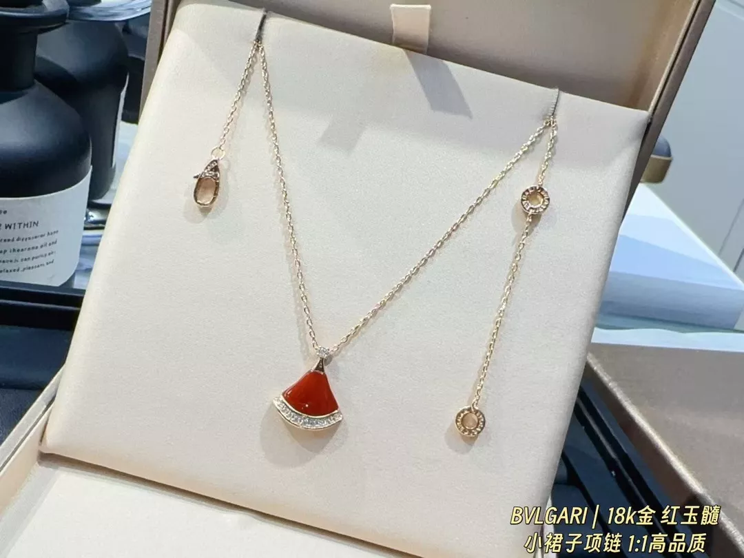불가리 디바 부채꼴 레드 카넬리안 목걸이 상세 이미지 2