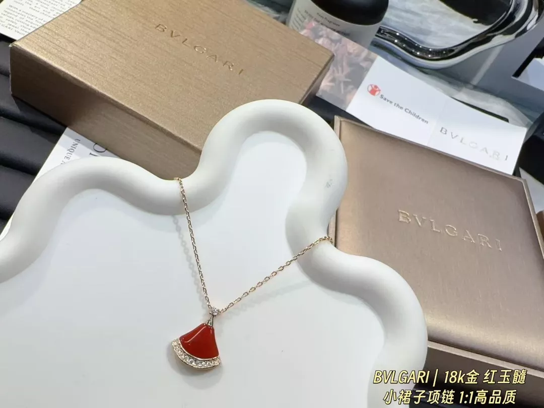 불가리 디바 부채꼴 레드 카넬리안 목걸이 상세 이미지 4