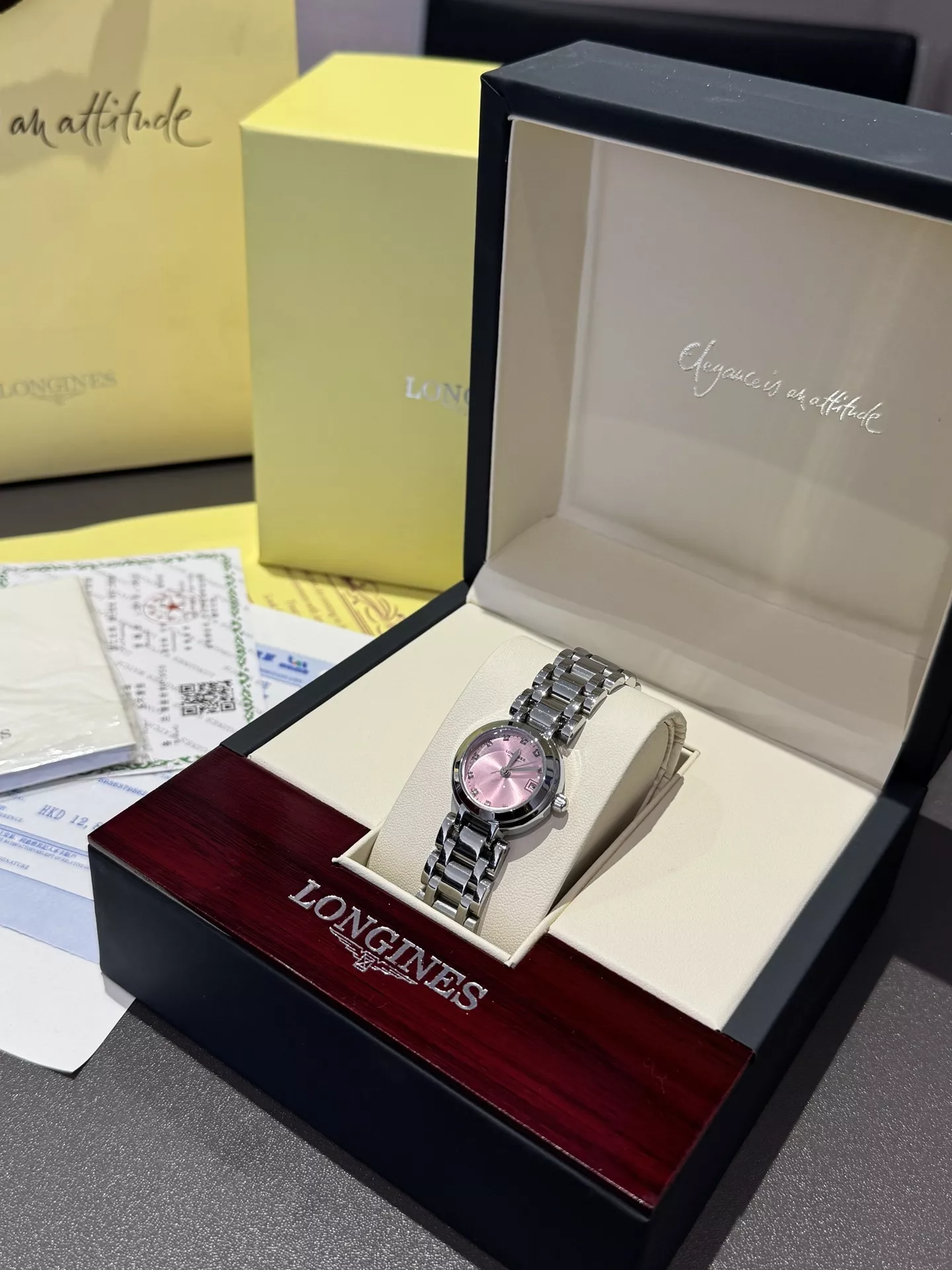 론진 하트 문페이즈 메탈 손목시계 상세 이미지 1