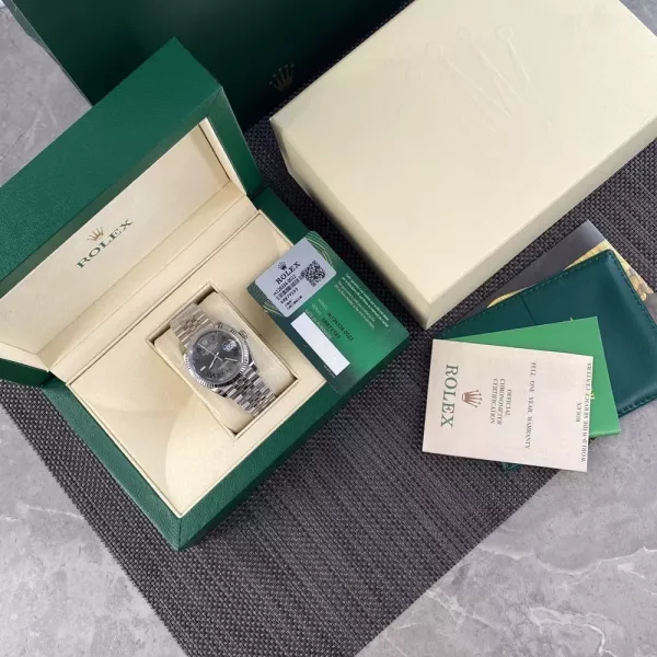 롤렉스 그레이 다이얼 메탈 손목시계