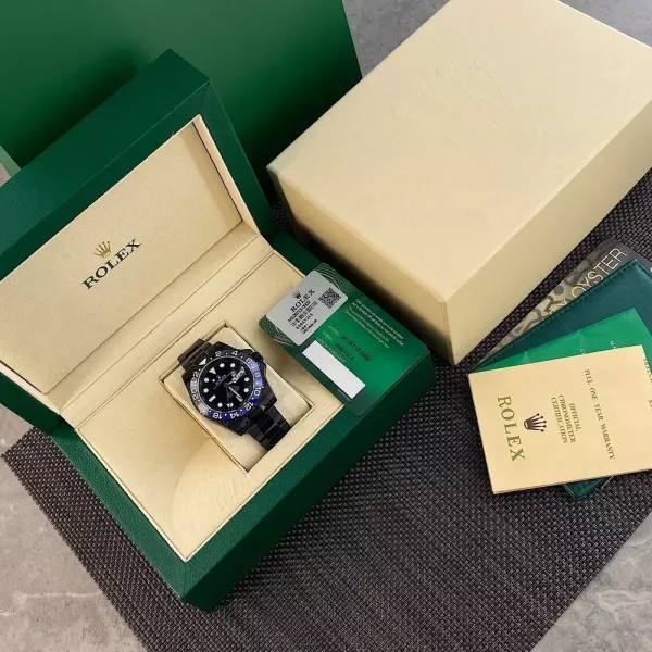 롤렉스 블랙 블루 세라믹 베젤 메탈 워치