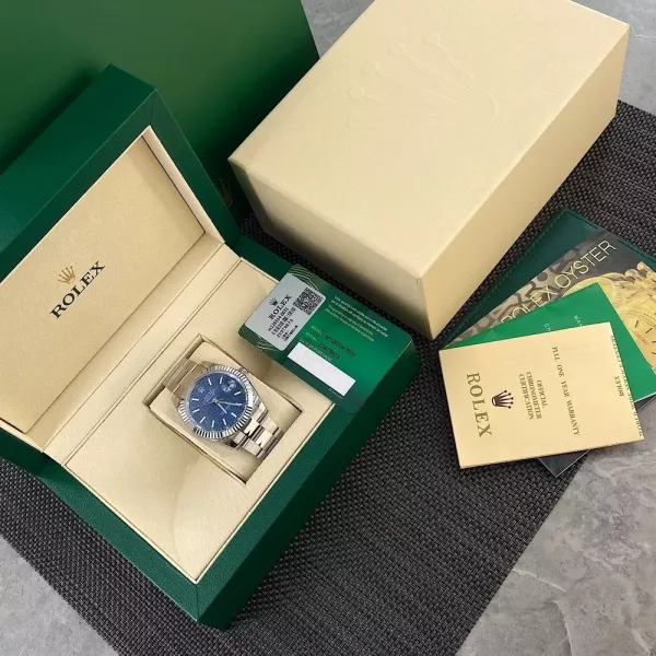 롤렉스 블루 다이얼 메탈 워치