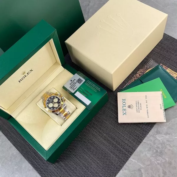 롤렉스 블랙 다이얼 크로노그래프 메탈 워치