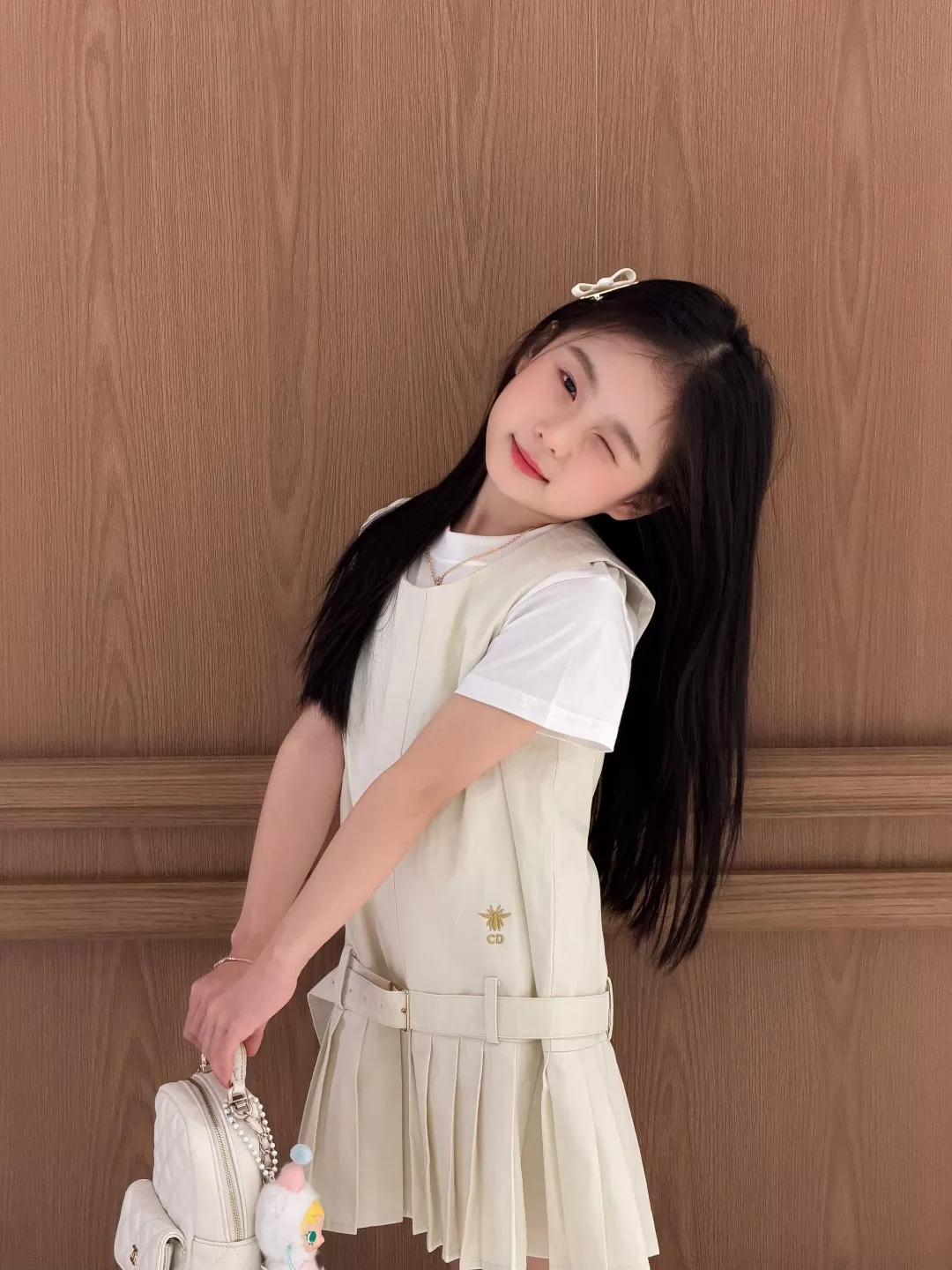 디올 플리츠 벨트 원피스 상세 이미지 12