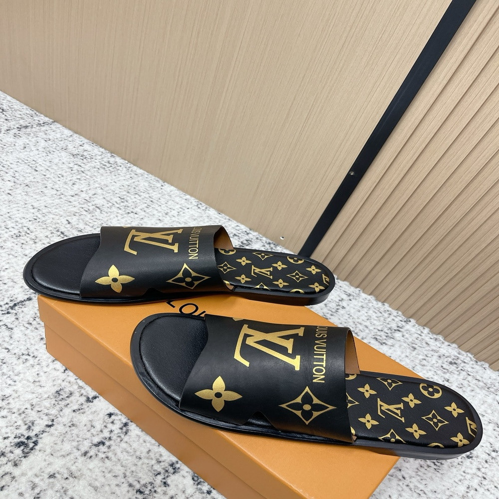 루이비통 모노그램 레더 스트랩 슬리퍼