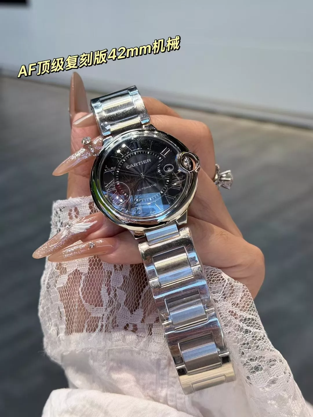 까르띠에 블루 벌룬 메탈 기계식 손목시계 상세 이미지 2
