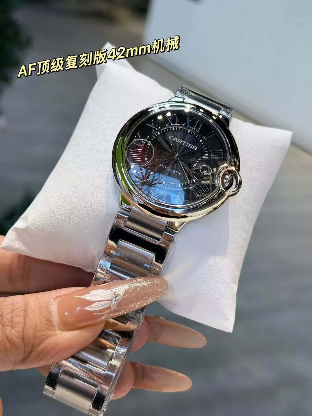 까르띠에 블루 벌룬 메탈 기계식 손목시계 상세 이미지 8