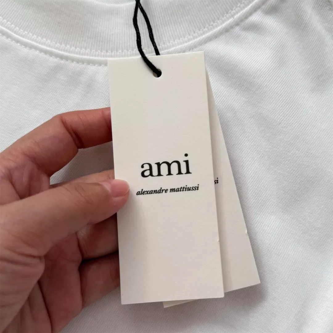 아미 파리 에펠탑 하트 프린트 자수 반팔 상세 이미지 24