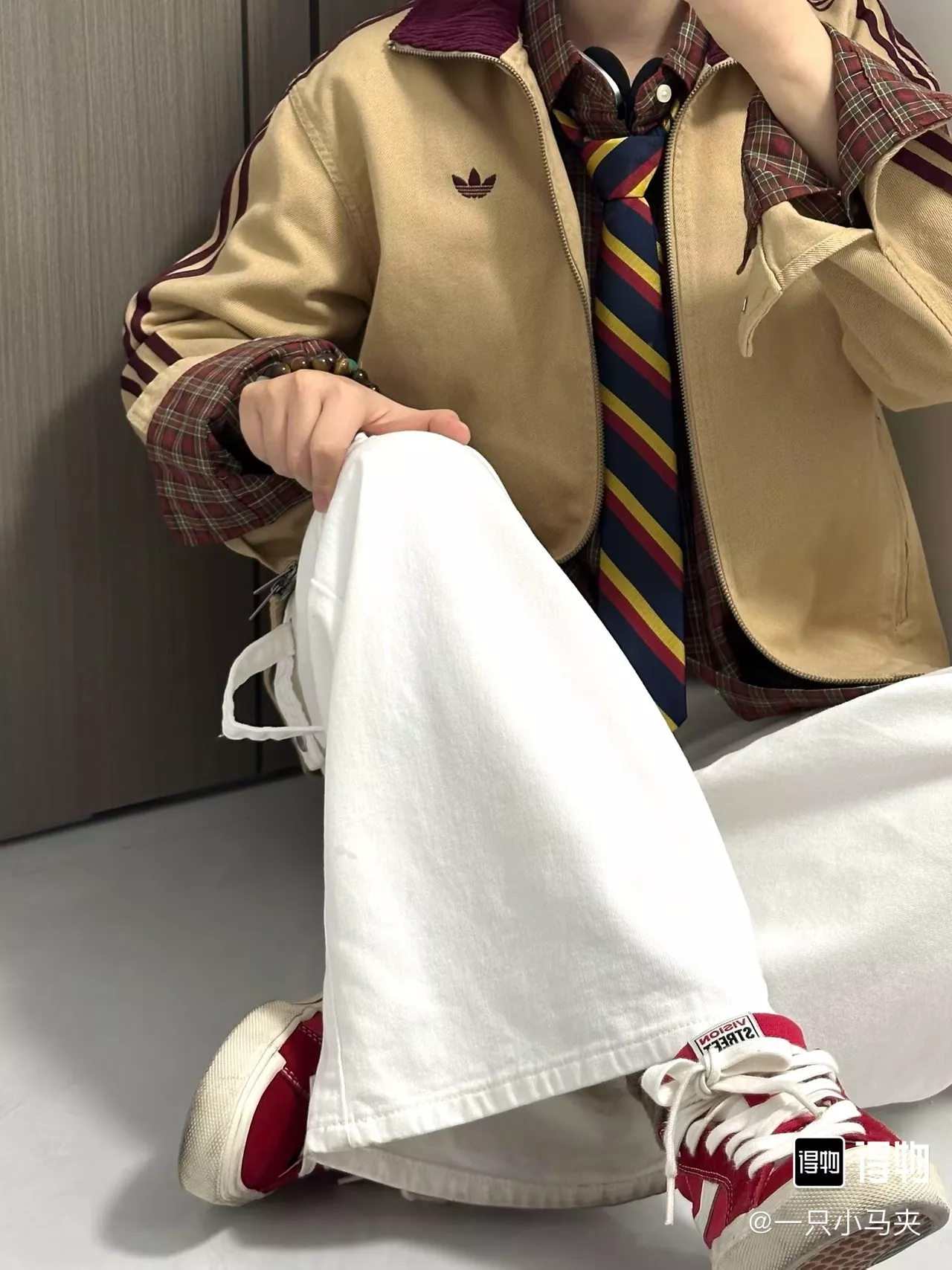 아디다스 삼선 레트로 카라 집업 재킷 상세 이미지 24