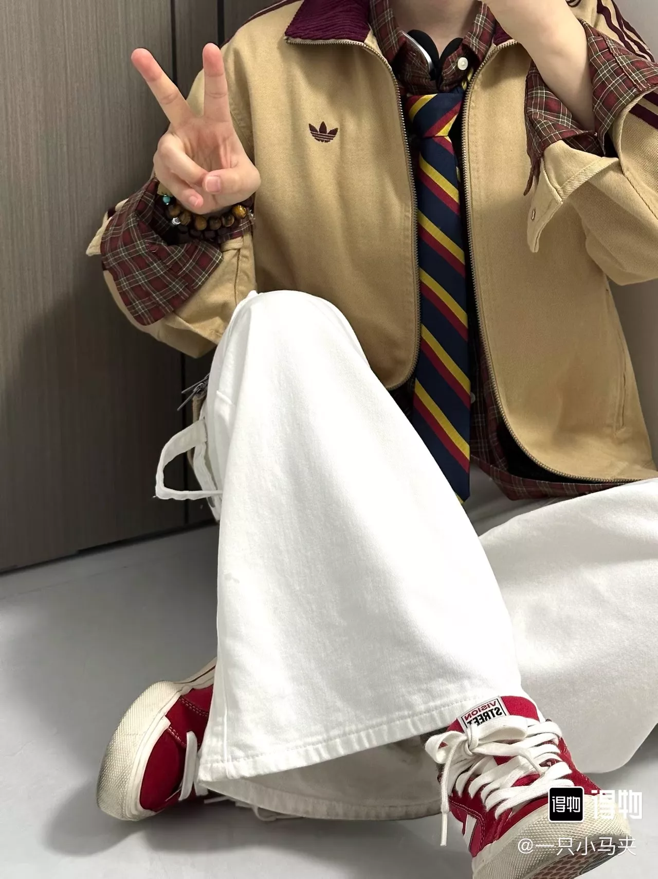 아디다스 삼선 레트로 카라 집업 재킷 상세 이미지 22