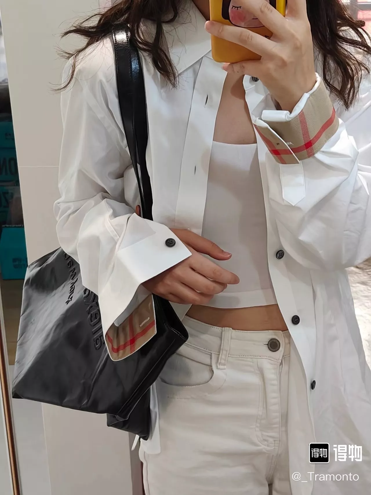 버버리 로고 전마 자수 포인트 셔츠 상세 이미지 21
