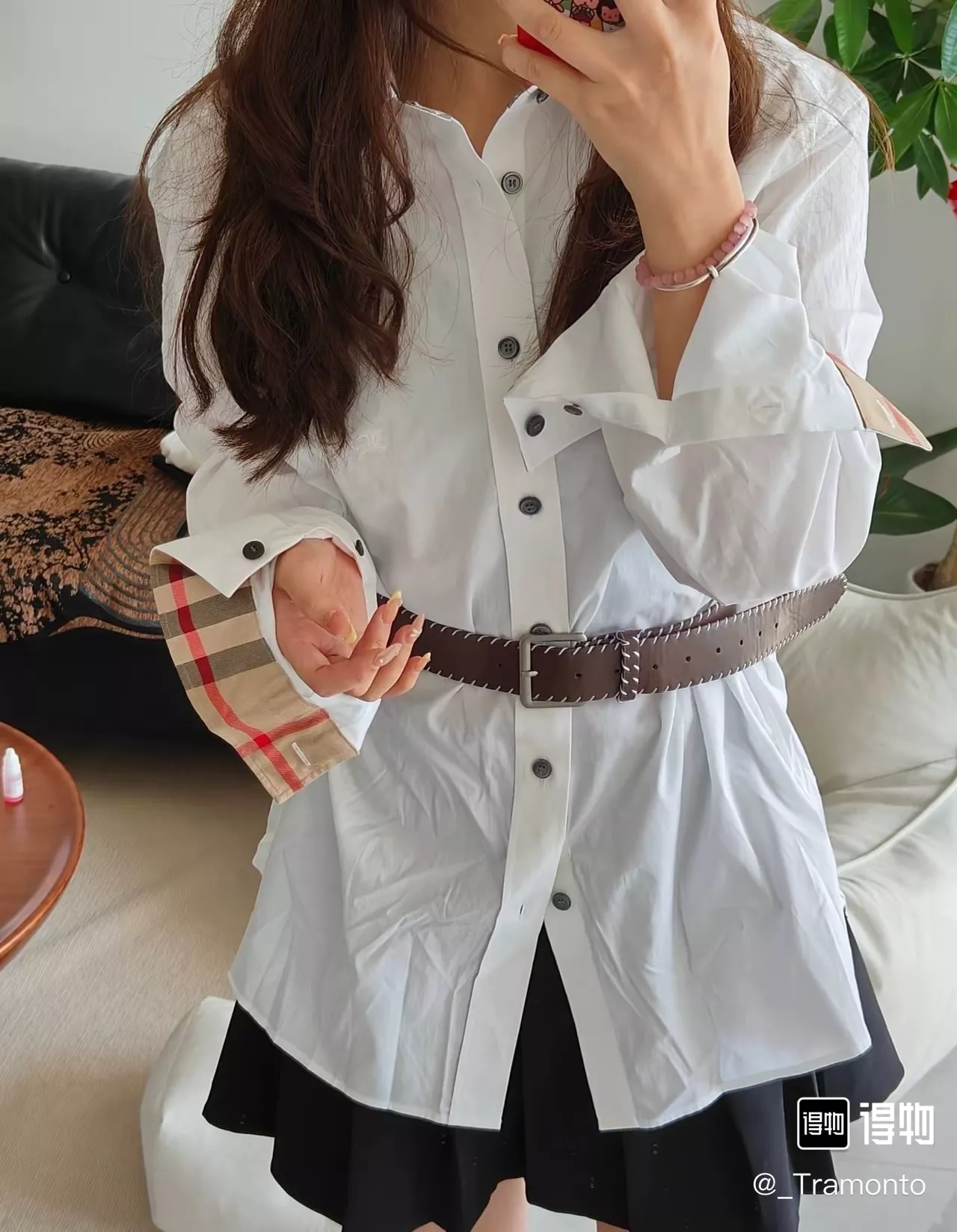 버버리 로고 전마 자수 포인트 셔츠 상세 이미지 20