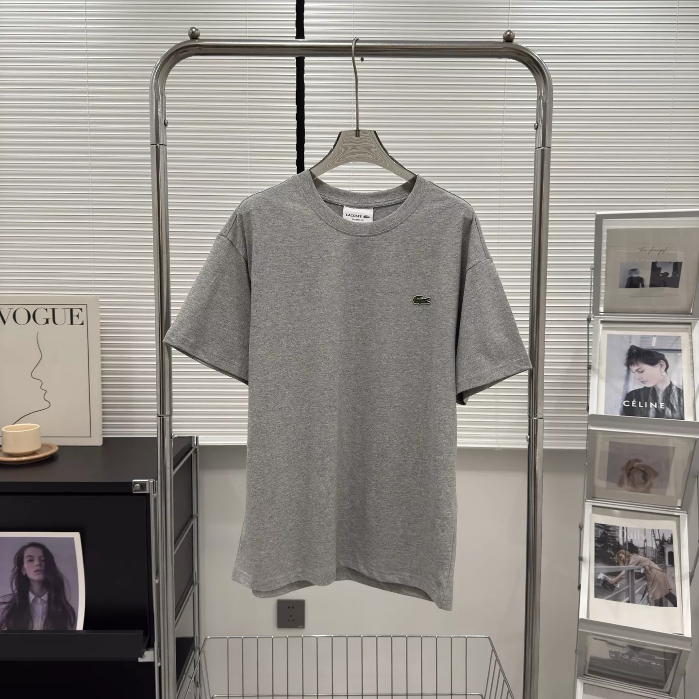 라코스테 클래식 자수 로고 코튼 반팔 티셔츠 상세 이미지 4
