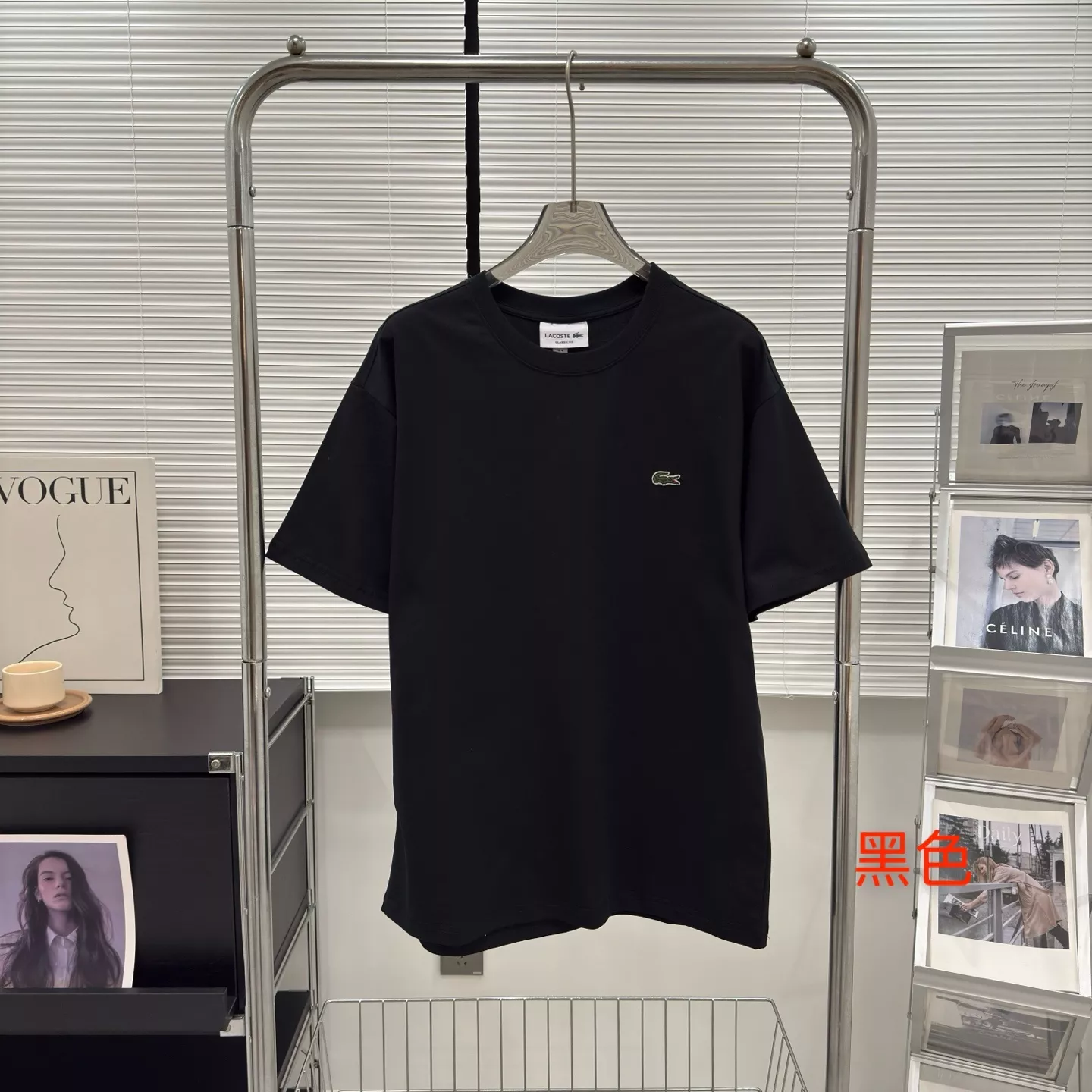 라코스테 클래식 자수 로고 코튼 반팔 티셔츠 상세 이미지 6