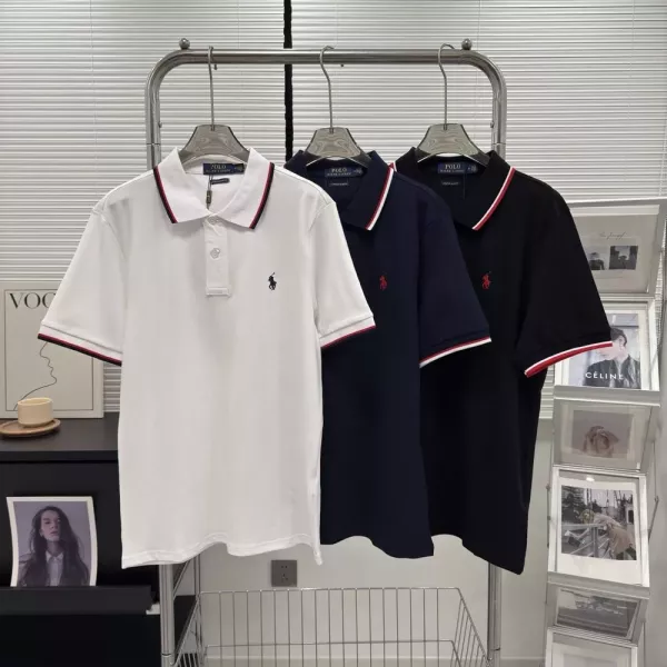 랄프로렌 클래식 배색 카라 반소매 폴로