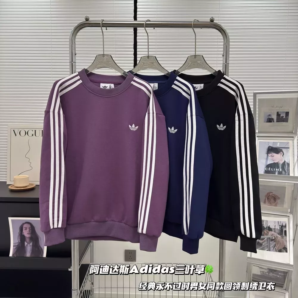 아디다스 삼선 자수 로고 커플 맨투맨