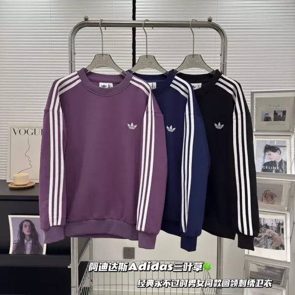 아디다스 삼선 자수 로고 커플 맨투맨