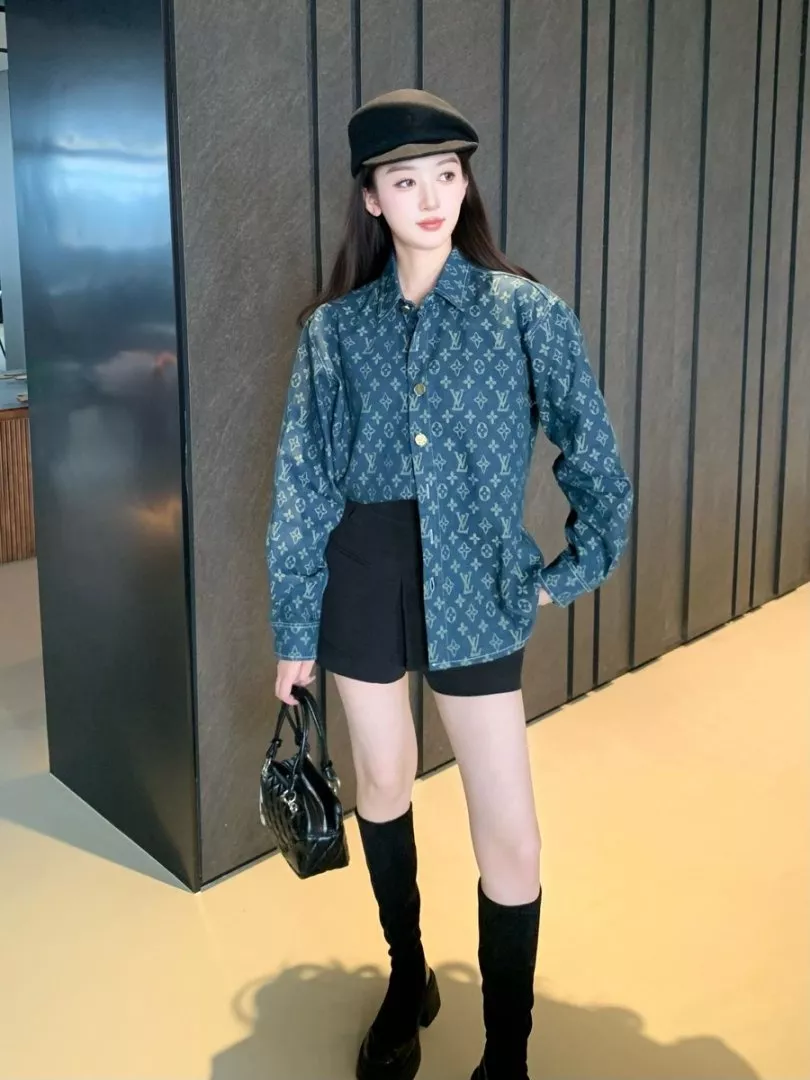 루이비통 워싱 자카드 데님 셔츠 상세 이미지 17