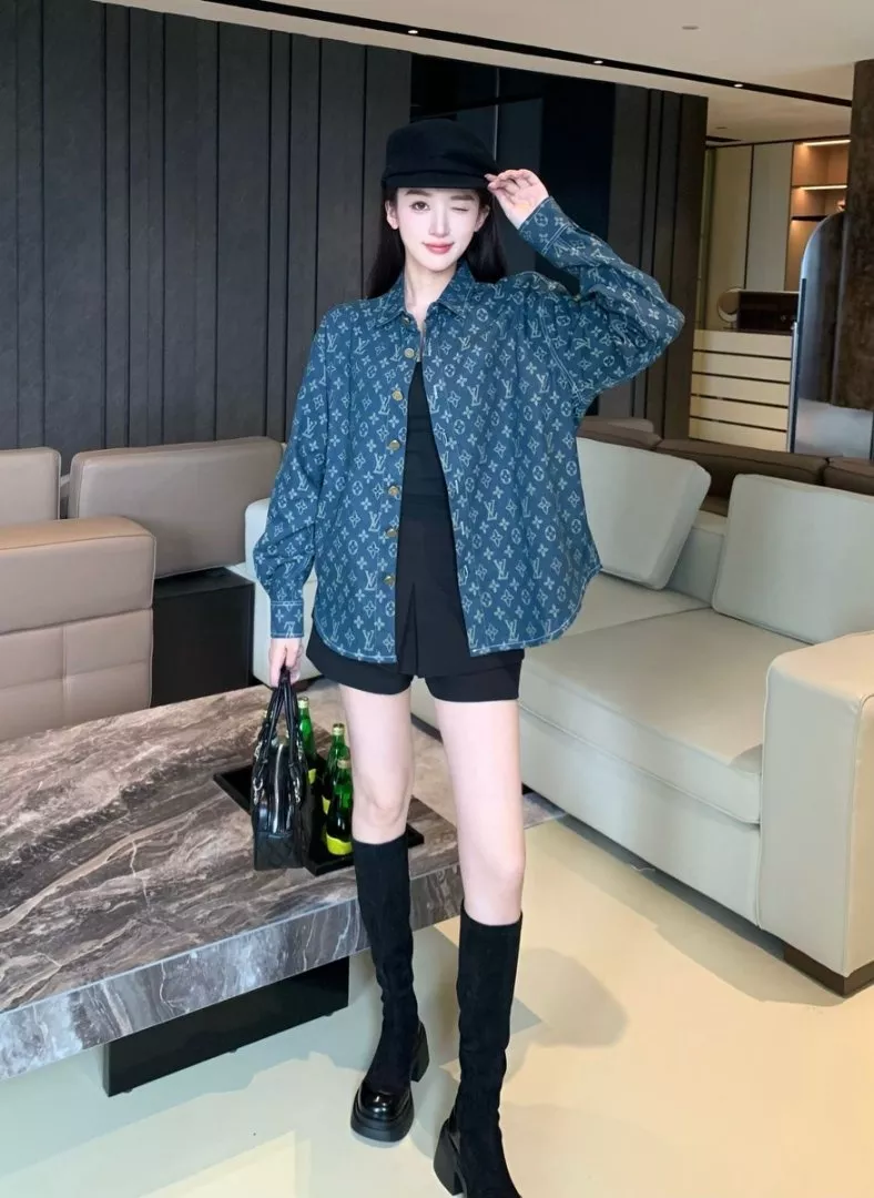 루이비통 워싱 자카드 데님 셔츠 상세 이미지 14