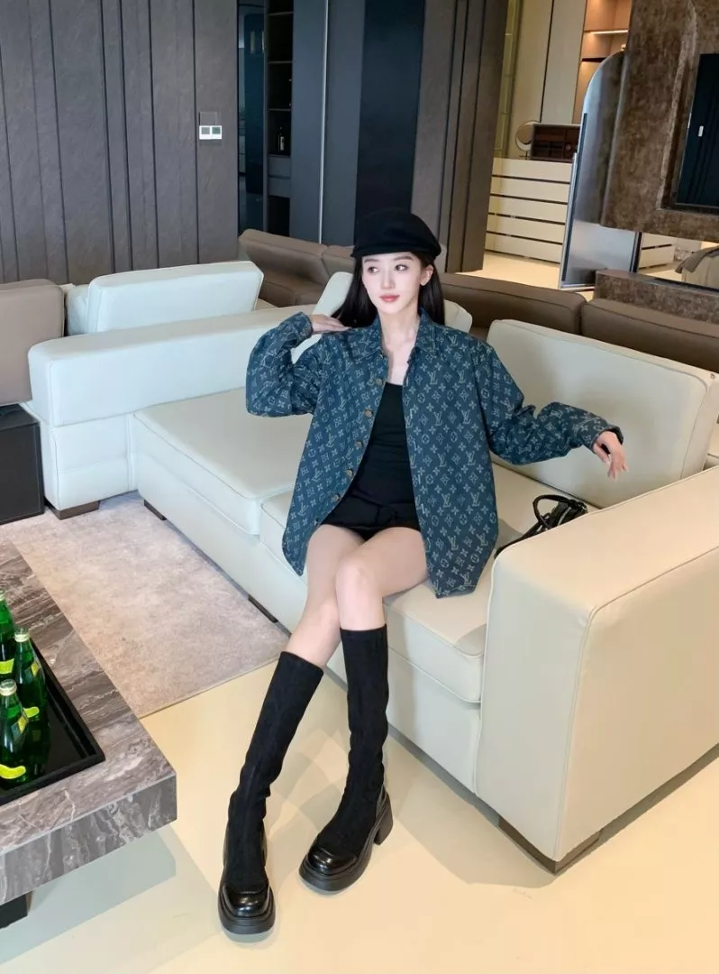 루이비통 워싱 자카드 데님 셔츠 상세 이미지 12