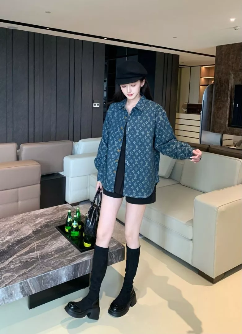 루이비통 워싱 자카드 데님 셔츠 상세 이미지 16