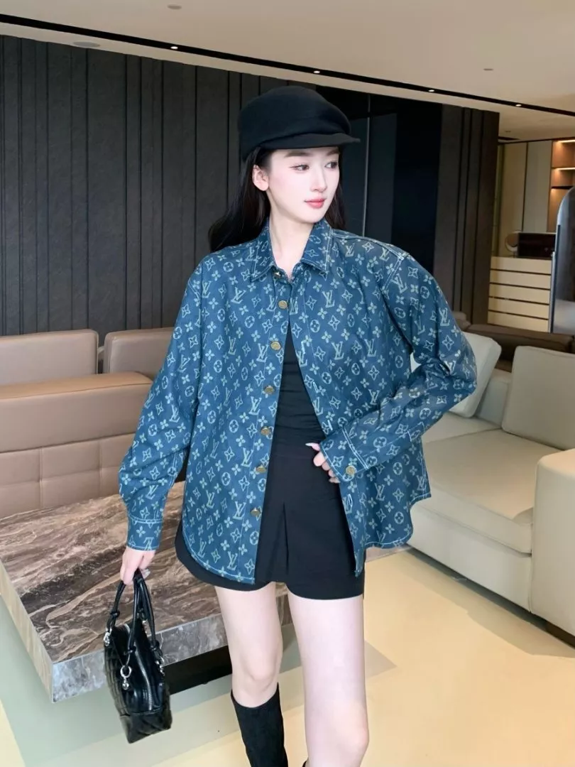 루이비통 워싱 자카드 데님 셔츠 상세 이미지 15