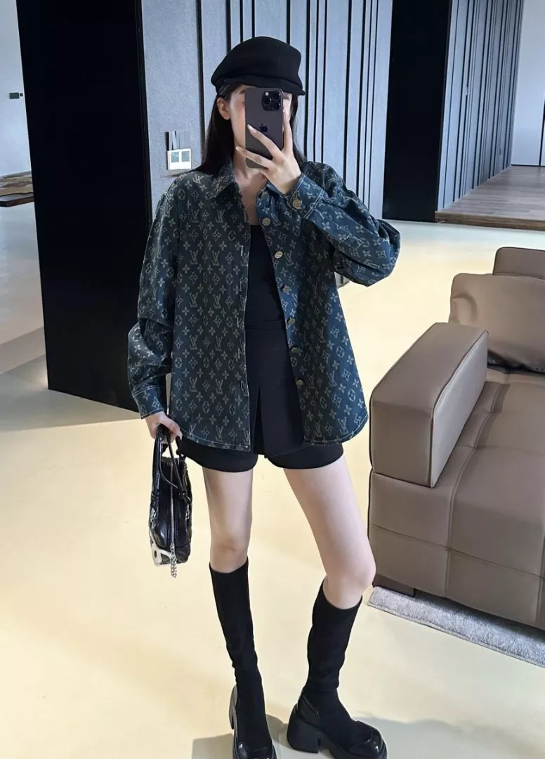 루이비통 워싱 자카드 데님 셔츠 상세 이미지 11
