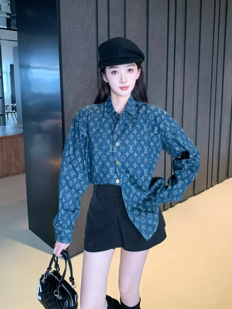 루이비통 워싱 자카드 데님 셔츠 상세 이미지 22