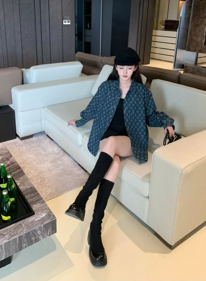 루이비통 워싱 자카드 데님 셔츠 상세 이미지 13