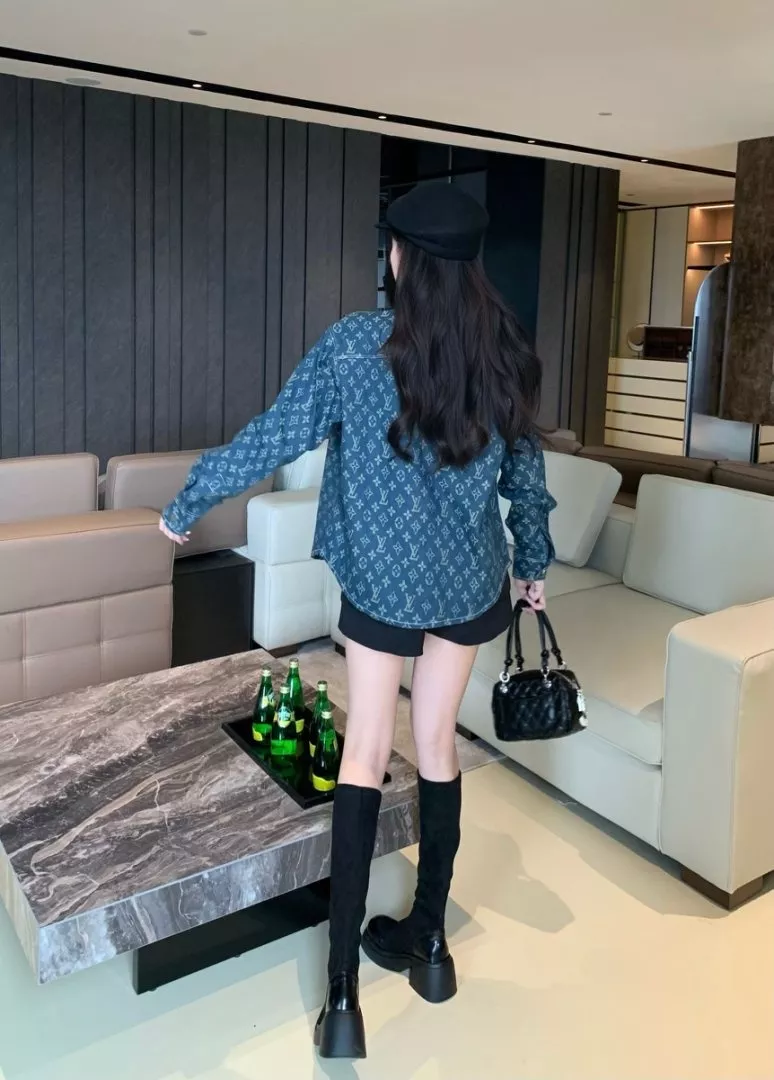 루이비통 워싱 자카드 데님 셔츠 상세 이미지 21
