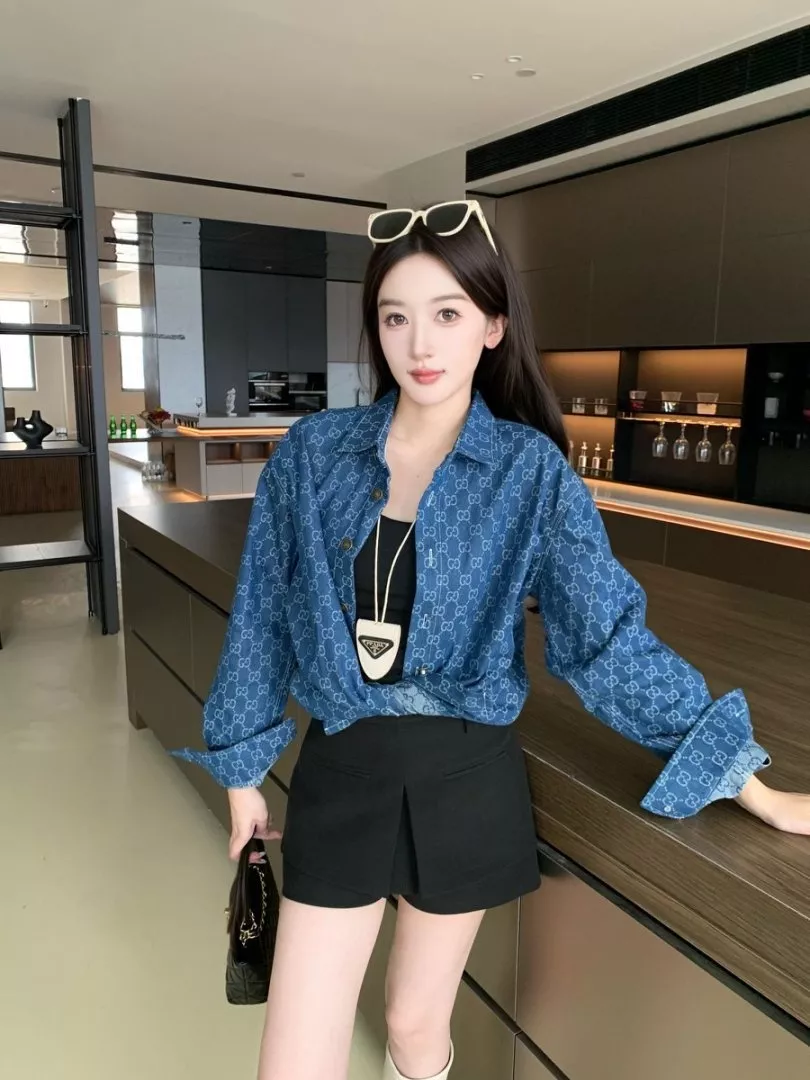구찌 더블지 워싱 데님 셔츠 상세 이미지 17