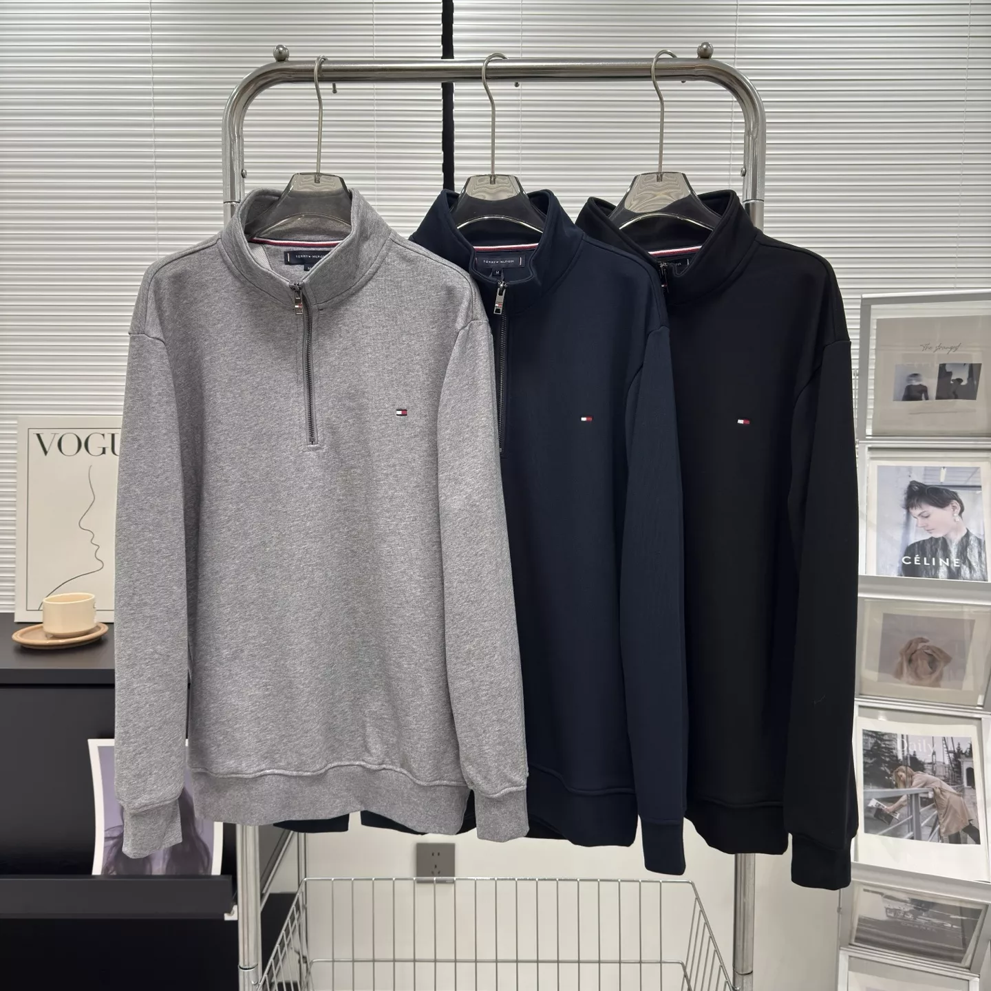 타미힐피거 하프 집업 스웨트 셔츠 상세 이미지 2