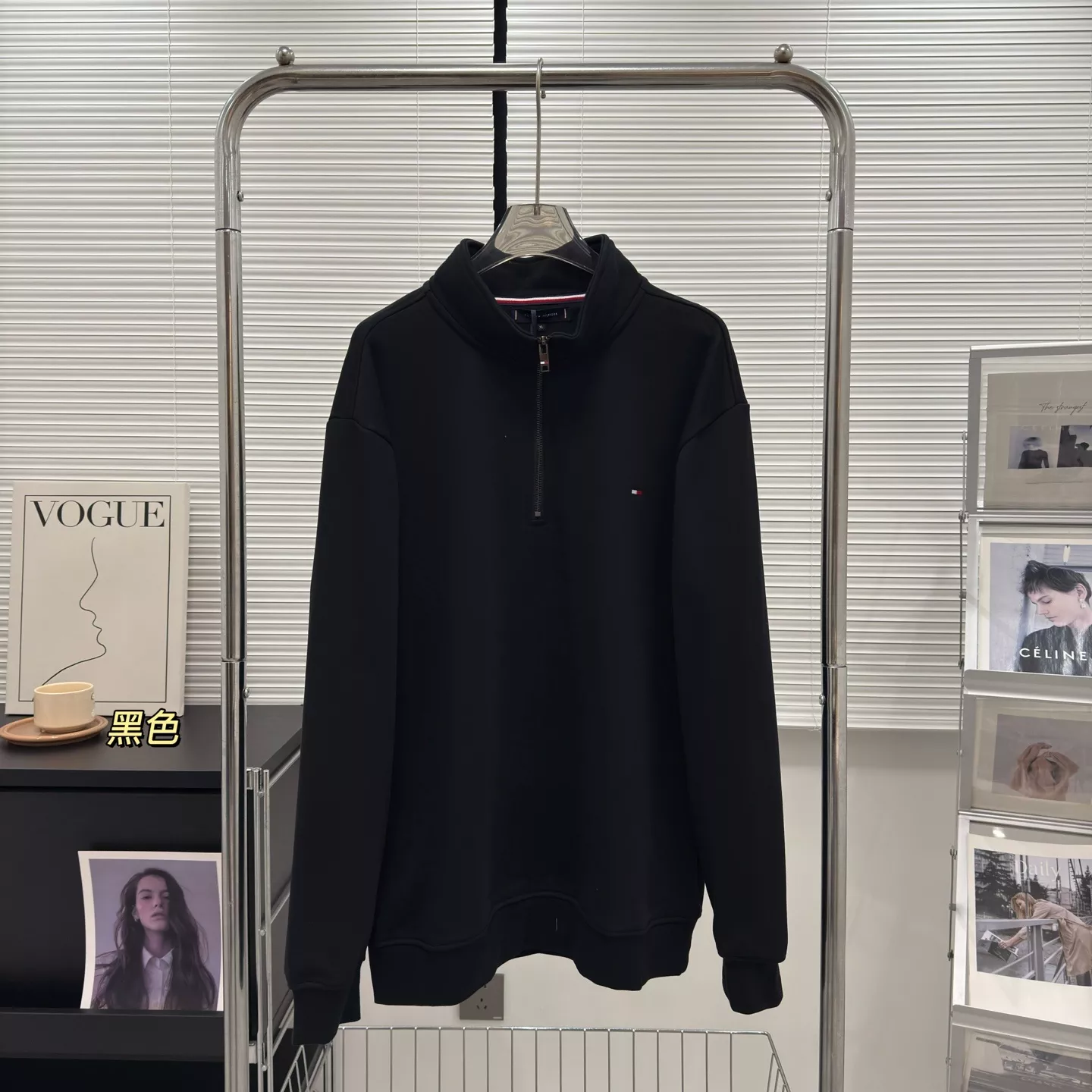 타미힐피거 하프 집업 스웨트 셔츠 상세 이미지 5