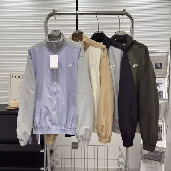 나이키 복고 배색 스탠드 집업 재킷