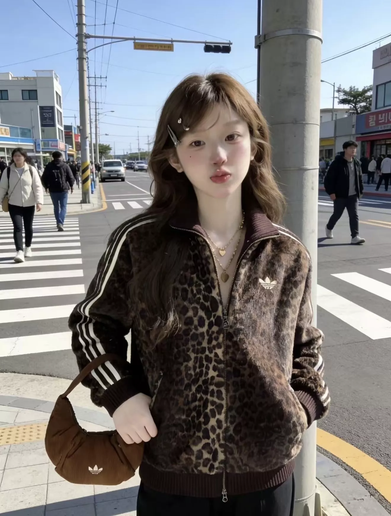 아디다스 오리지널스 레오파드 트랙 집업 상세 이미지 26