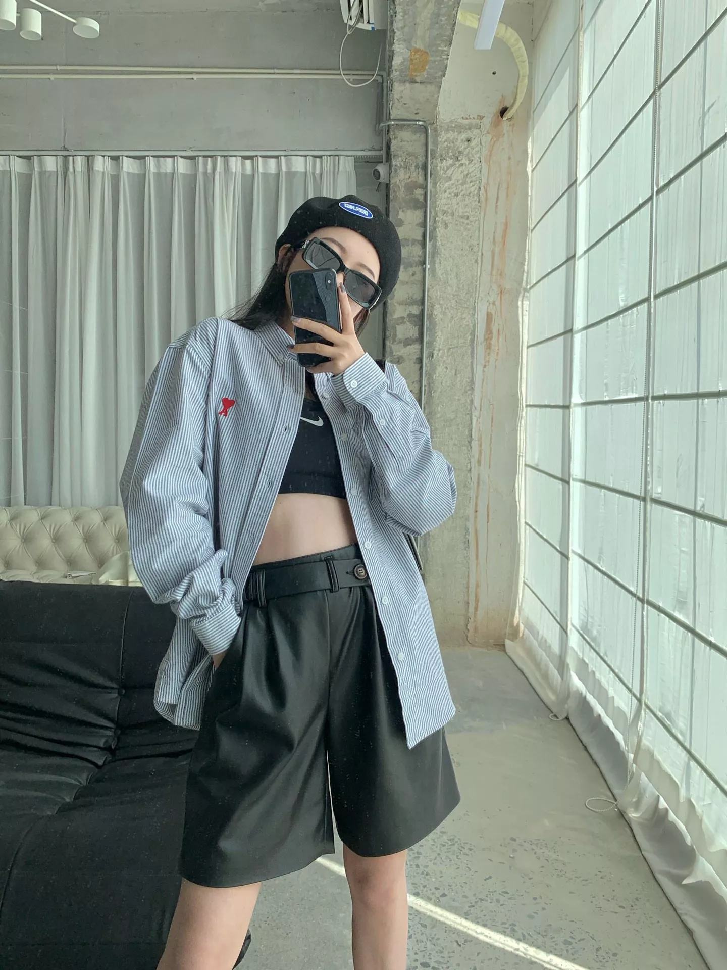 아미 하트 로고 스트라이프 옥스퍼드 셔츠 상세 이미지 37