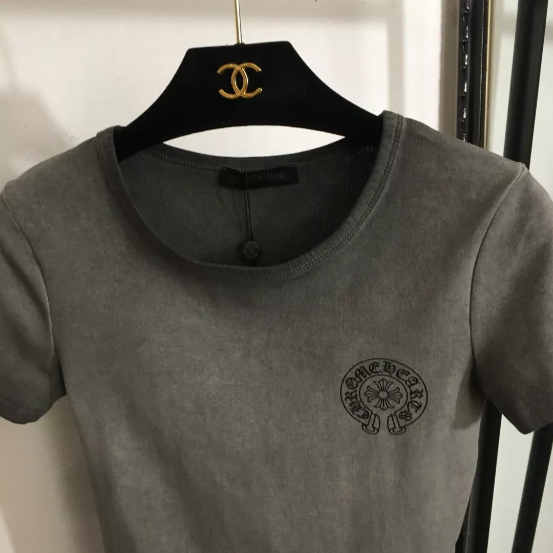 크롬하츠 바탕 십자 장식 슬림 반팔 티셔츠 상세 이미지 2