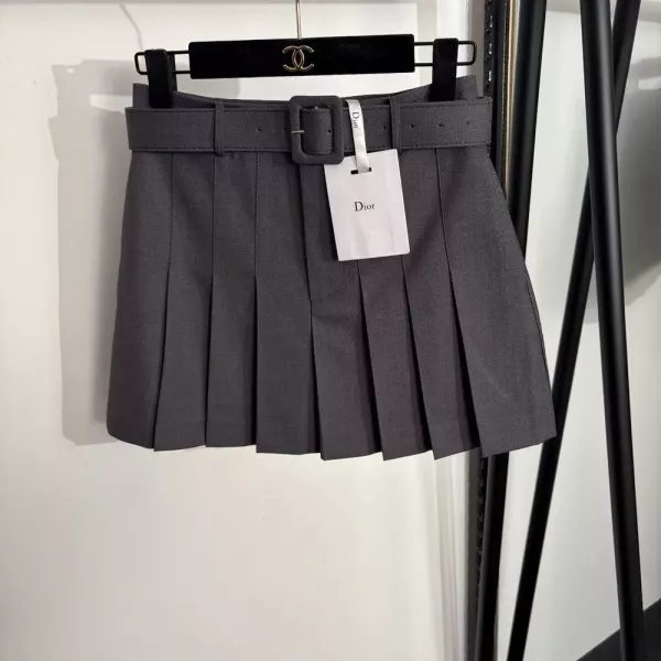 디올 플리츠 벨트 스커트