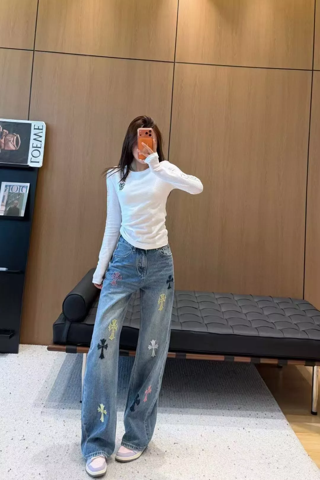 크롬하츠 십자 로고 프린트 롱슬리브 탑 상세 이미지 26