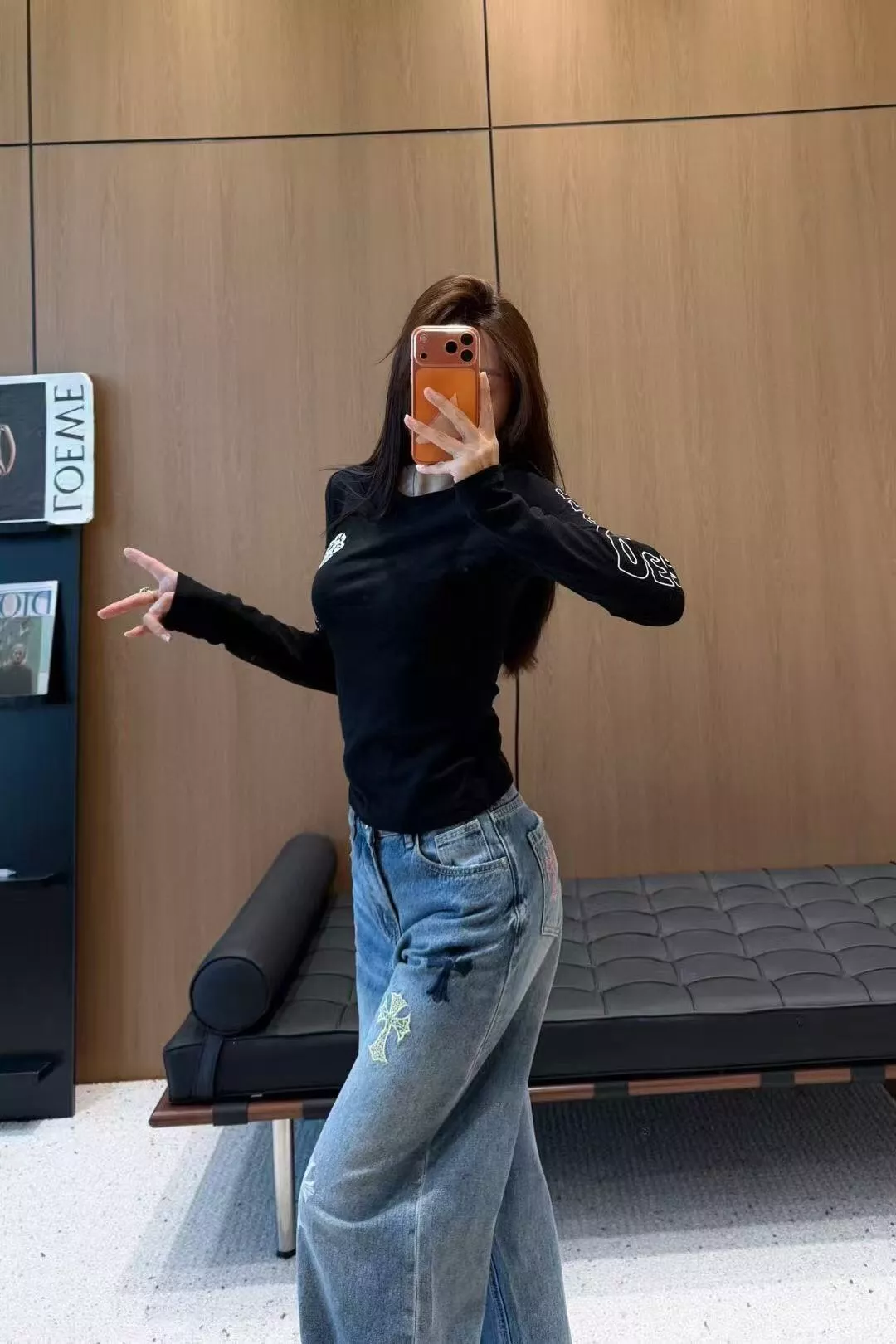 크롬하츠 십자 로고 프린트 롱슬리브 탑 상세 이미지 20