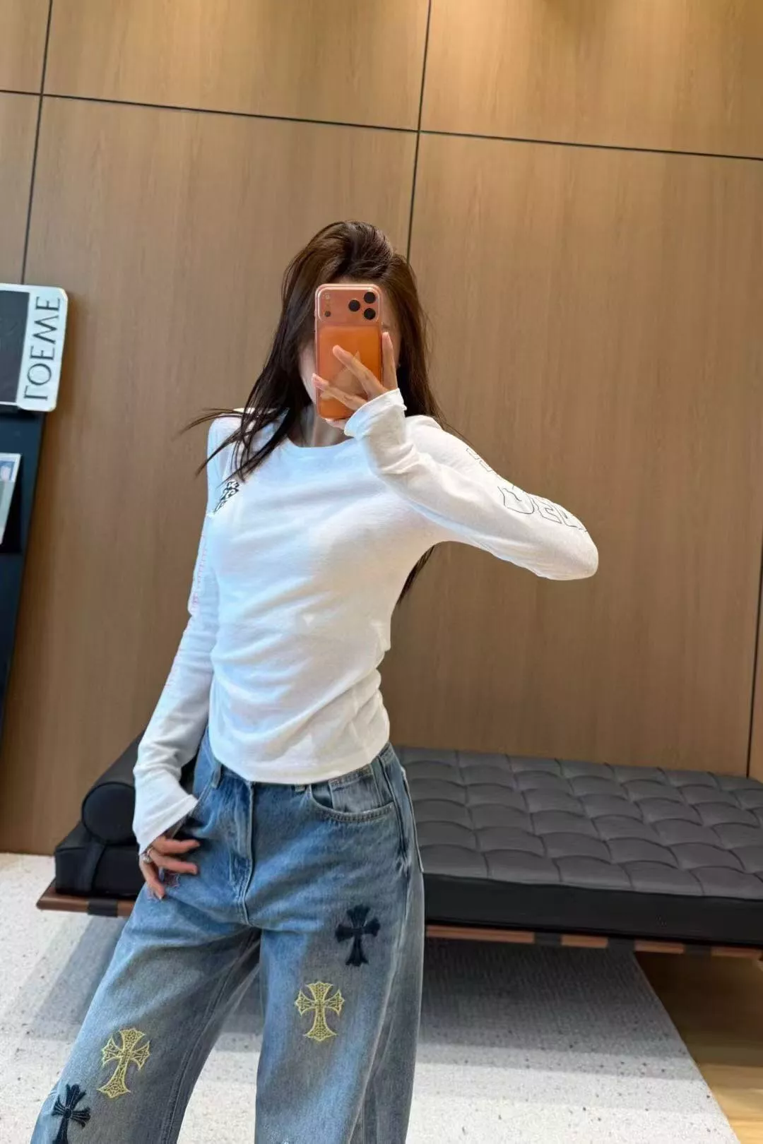크롬하츠 십자 로고 프린트 롱슬리브 탑 상세 이미지 25