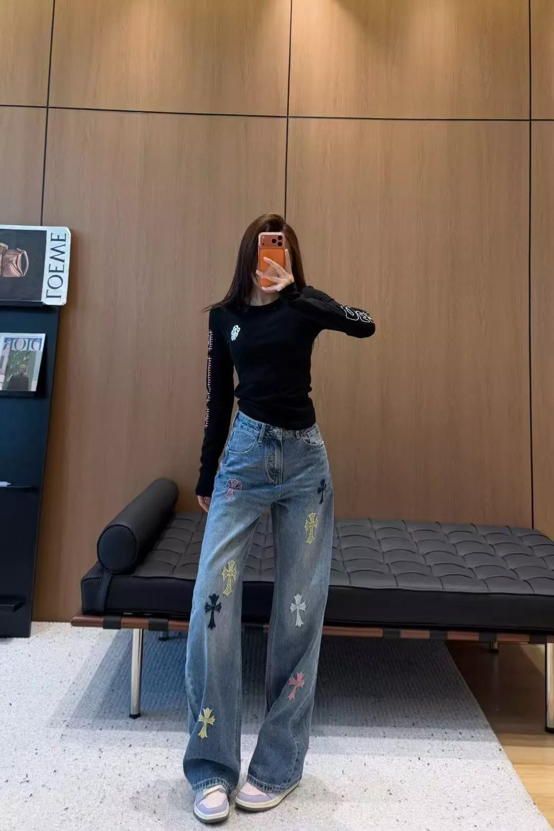 크롬하츠 십자 로고 프린트 롱슬리브 탑 상세 이미지 19