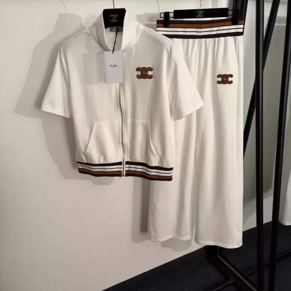 셀린느 메탈 로고 자수 집업 세트